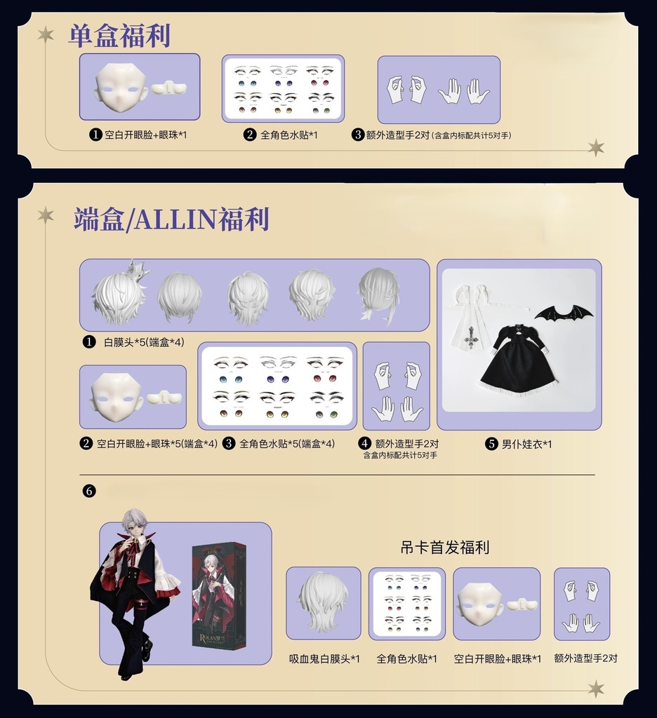 「受注」꒰永夜の刻痕꒱ 「1/6 BJD ブラインドボックス」