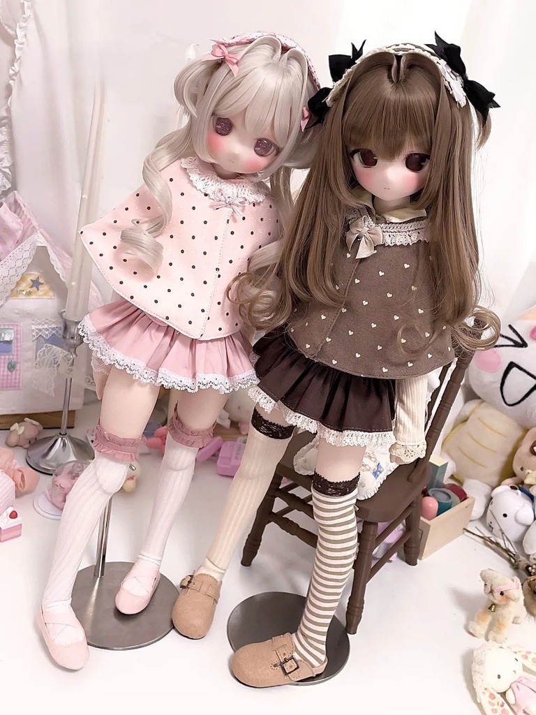 「受注」꒰水玉の恋結び꒱「1/4ドール服 MDD, MSD, SDM/OF」