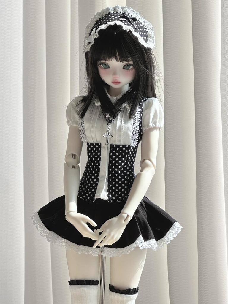 「受注」꒰水玉の恋結び꒱「1/4ドール服 MDD, MSD, SDM/OF」