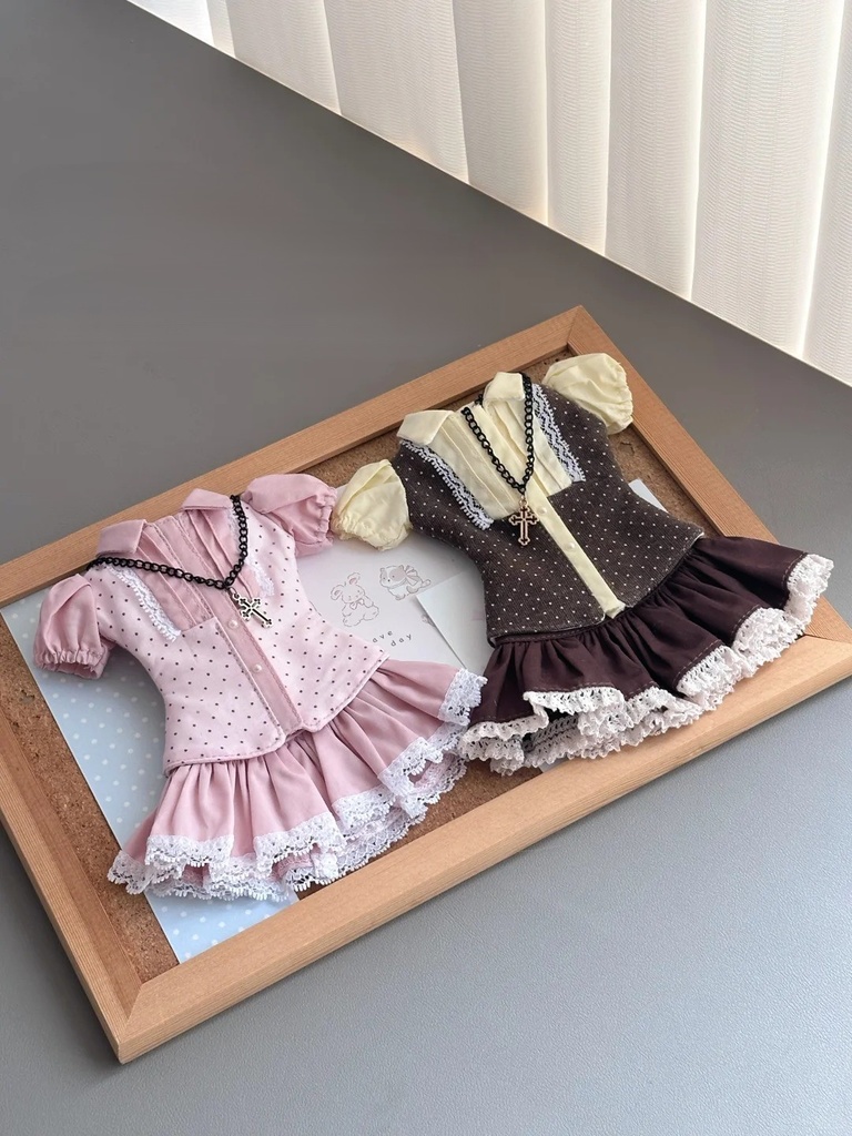 「受注」꒰水玉の恋結び꒱「1/4ドール服 MDD, MSD, SDM/OF」