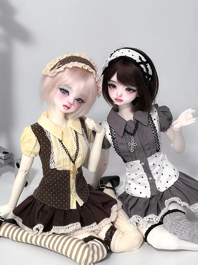 「受注」꒰水玉の恋結び꒱「1/4ドール服 MDD, MSD, SDM/OF」