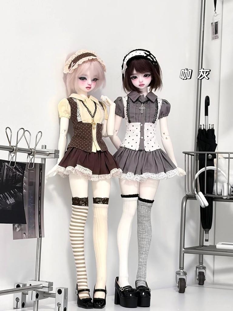 「受注」꒰水玉の恋結び꒱「1/4ドール服 MDD, MSD, SDM/OF」