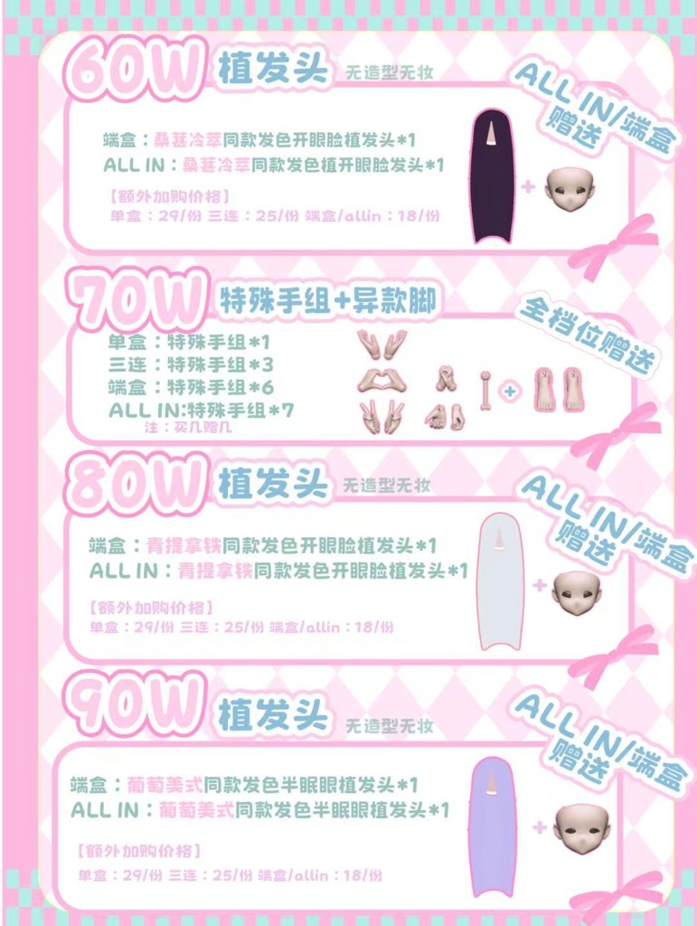 「受注」꒰白昼夢の館꒱「1/6 BJD 植毛ドール」ブラインドボックス