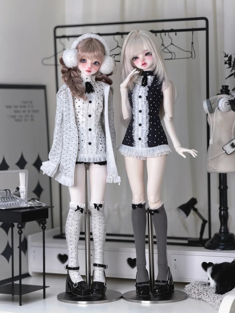 「受注」꒰水玉ラブ꒱「 1/3・1/4ドール服 MDD, MSD, SD16 /OF」