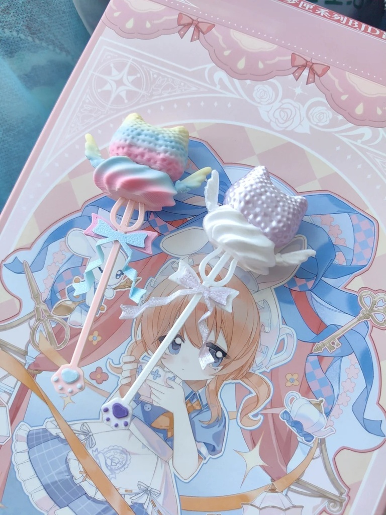 「受注」꒰こねこのいちご魔法🍓꒱「1/4・1/6ドール用ステッキ 」