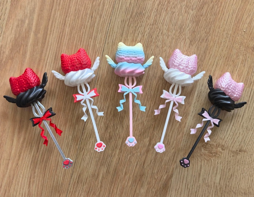 「受注」꒰こねこのいちご魔法🍓꒱「1/4・1/6ドール用ステッキ 」