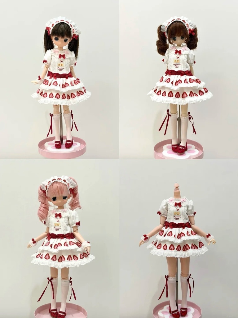 !限定受注!꒰いちごケーキ🍓꒱「ドール服 Azone, ob22, ob24/OF」
