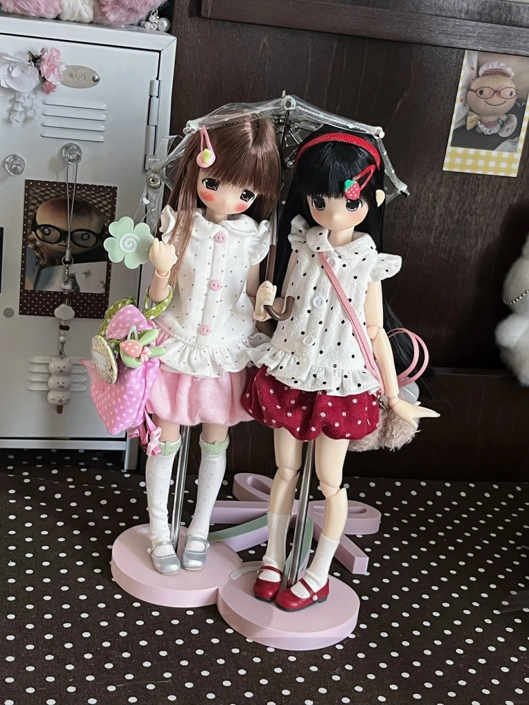 「受注」꒰ドット柄のビニール傘꒱「1/4・1/6ドール用小物」