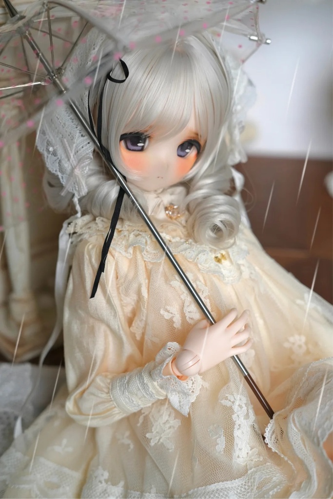 「受注」꒰ドット柄のビニール傘꒱「1/4・1/6ドール用小物」