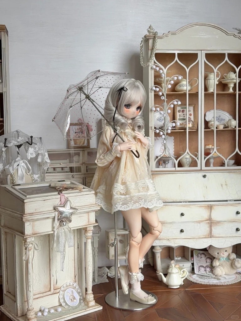 「受注」꒰ドット柄のビニール傘꒱「1/4・1/6ドール用小物」