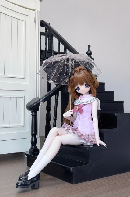 「受注」꒰ドット柄のビニール傘꒱「1/4・1/6ドール用小物」