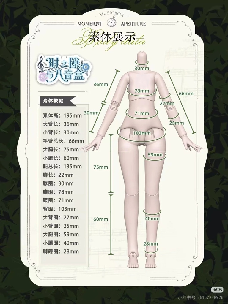 「受注」꒰時の隙とオルゴール ꒱「1/6 BJD 植毛ドール」ブラインドボックス
