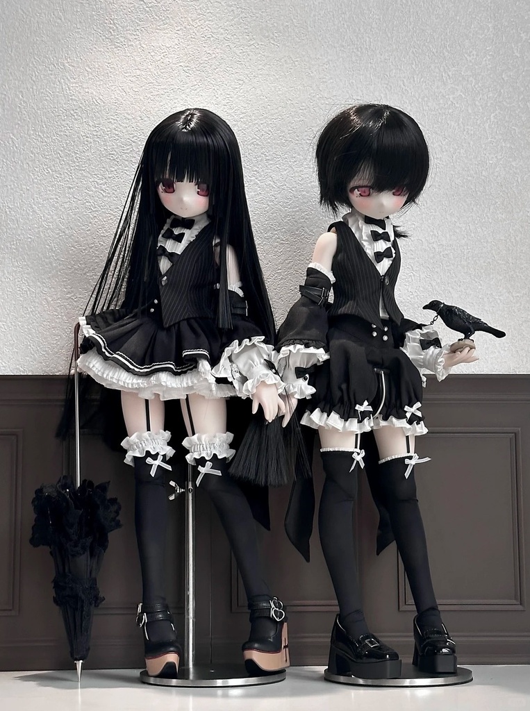 「受注」꒰真夜中の黒猫꒱「1/4ドール服 MDD/OF」