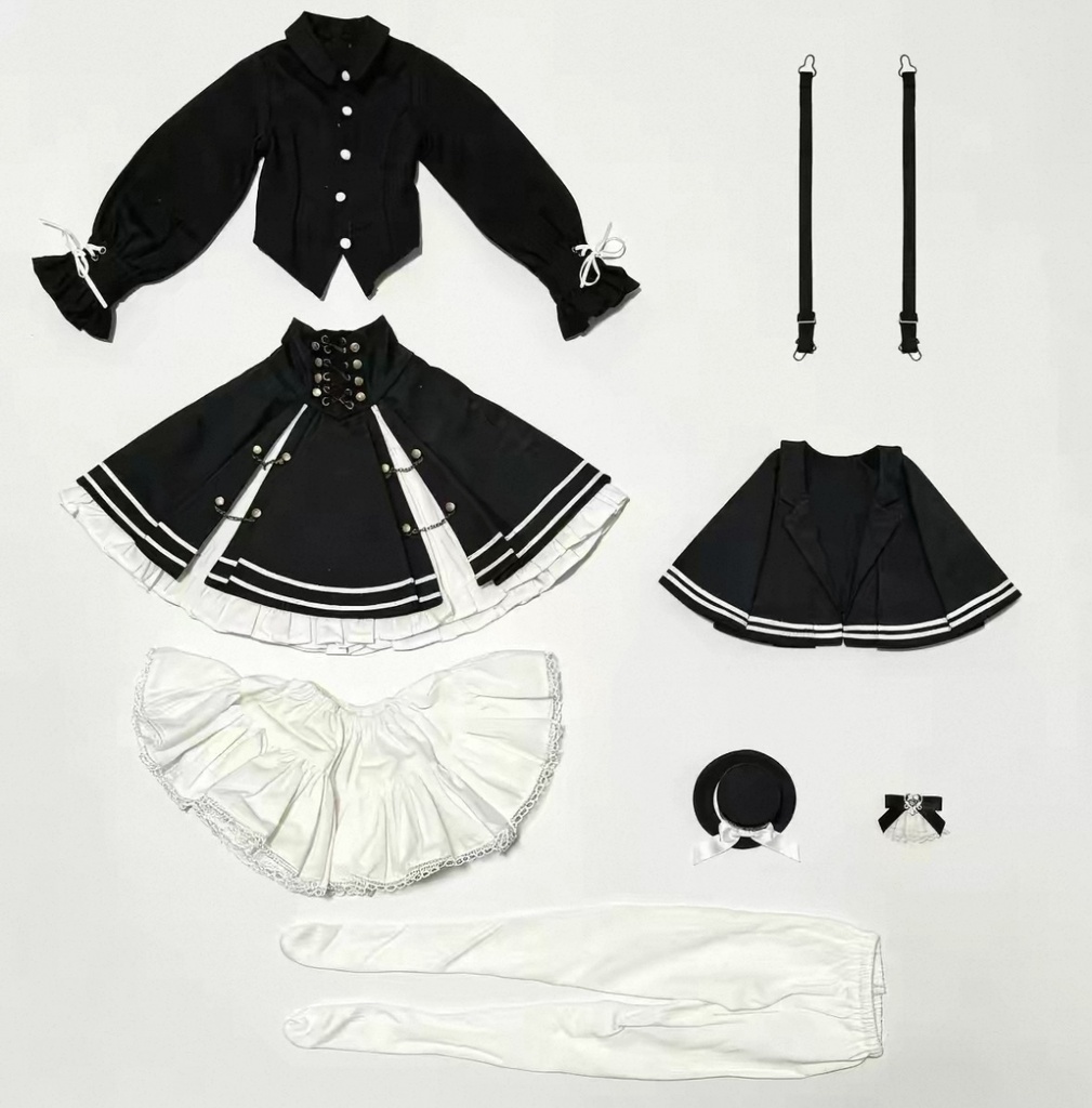 「受注」꒰黒白の誓い꒱「1/4ドール服 MSD, MDD, KUMAKO/OF」
