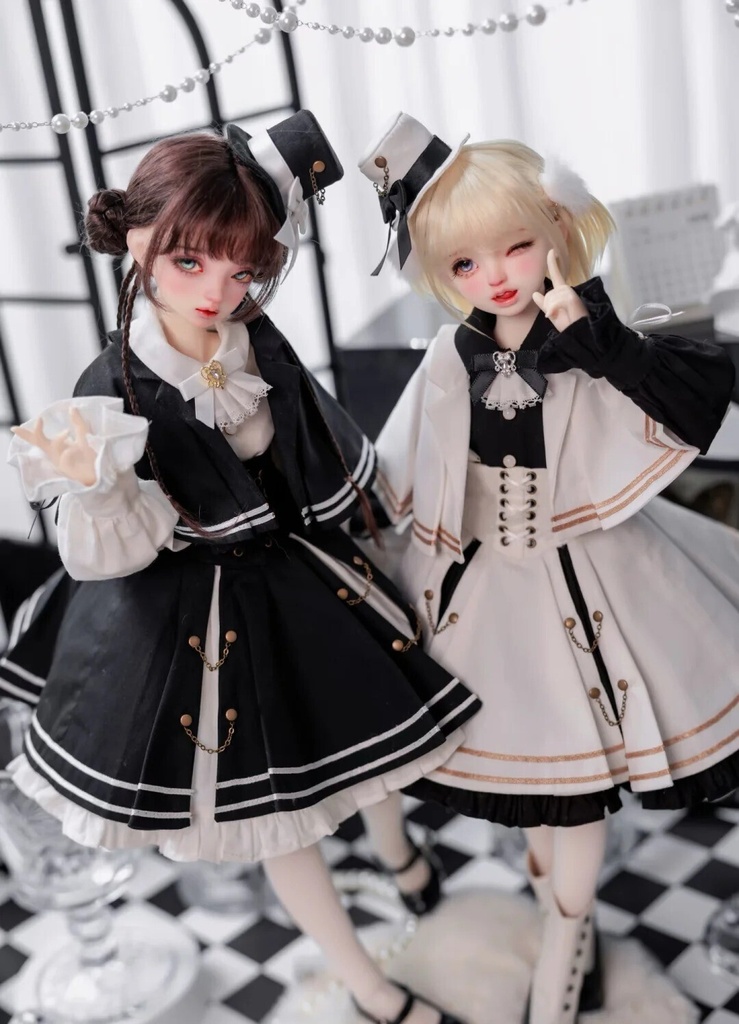 「受注」꒰黒白の誓い꒱「1/4ドール服 MSD, MDD, KUMAKO/OF」