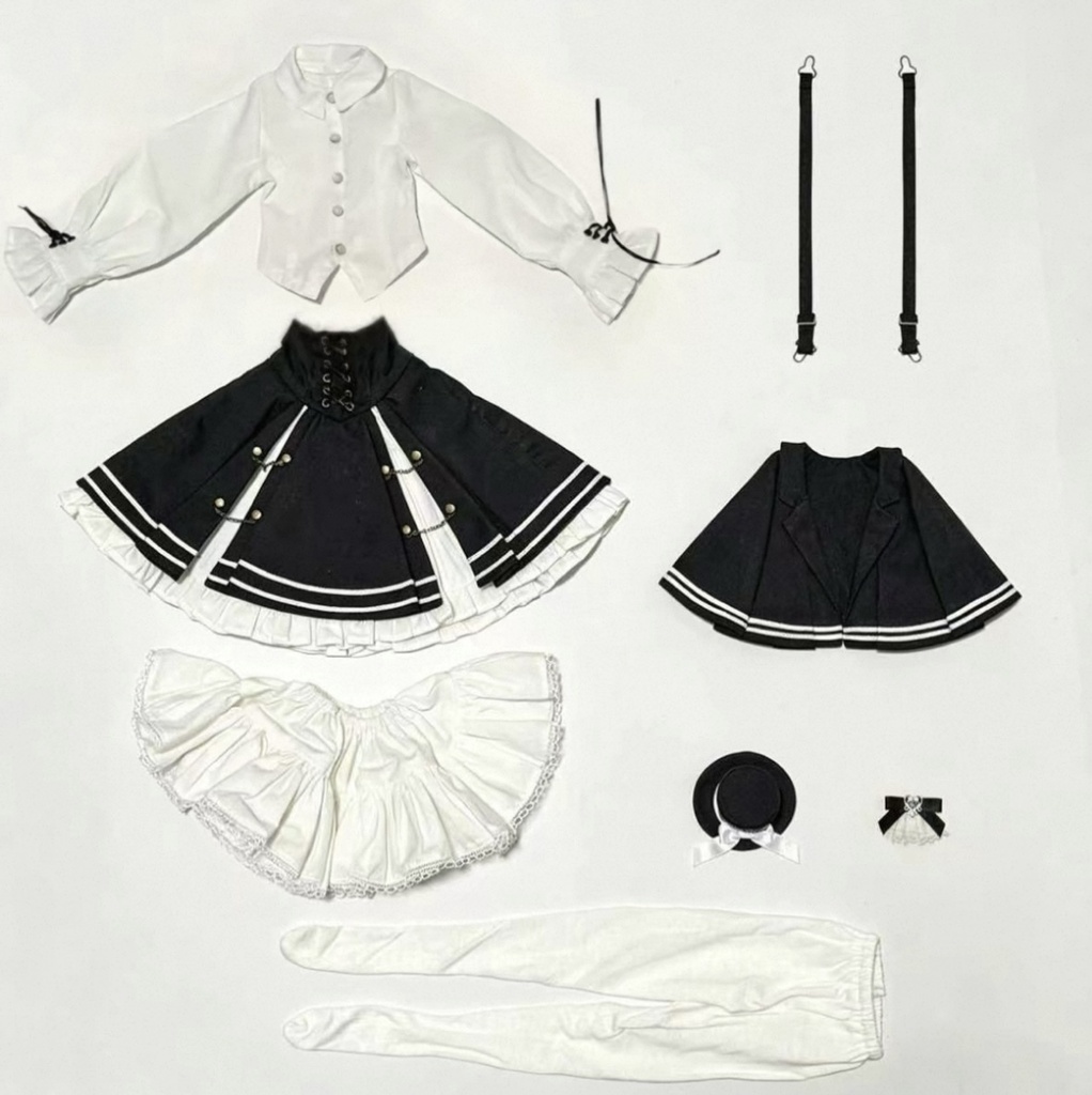 「受注」꒰黒白の誓い꒱「1/4ドール服 MSD, MDD, KUMAKO/OF」