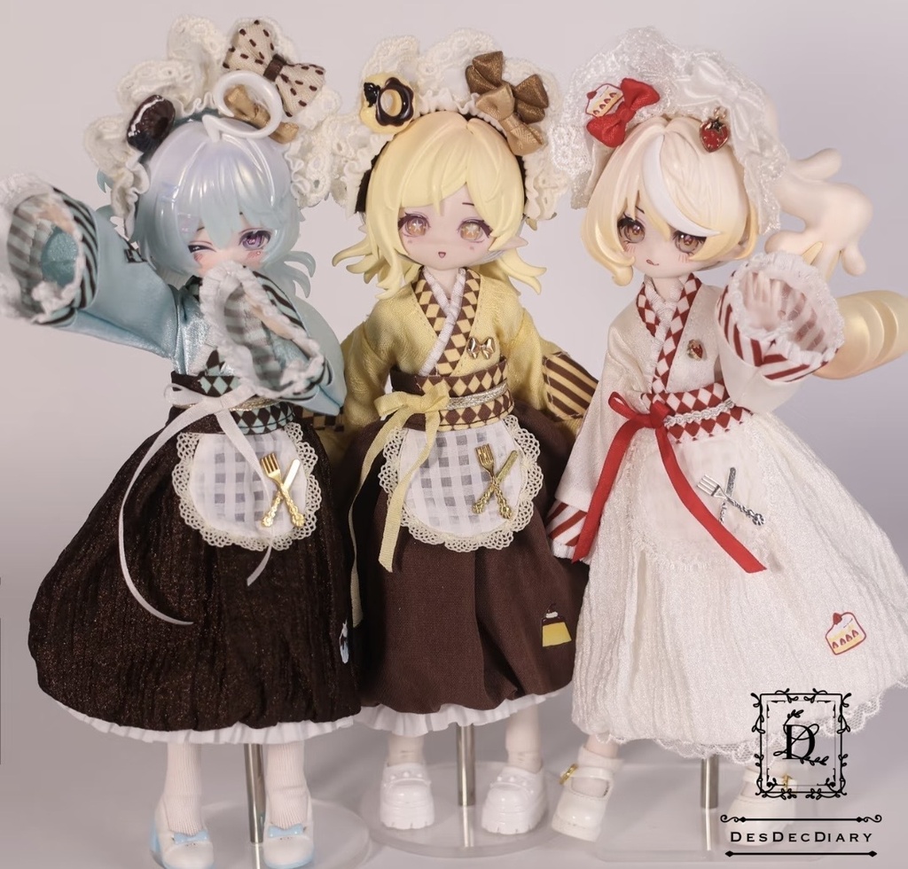 「受注」꒰三色菓子舗꒱「1/8 ・1/12ドール服 OB11/OF」