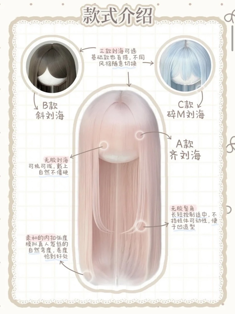 「受注」꒰Basics꒱「7~9inch ウイッグ」