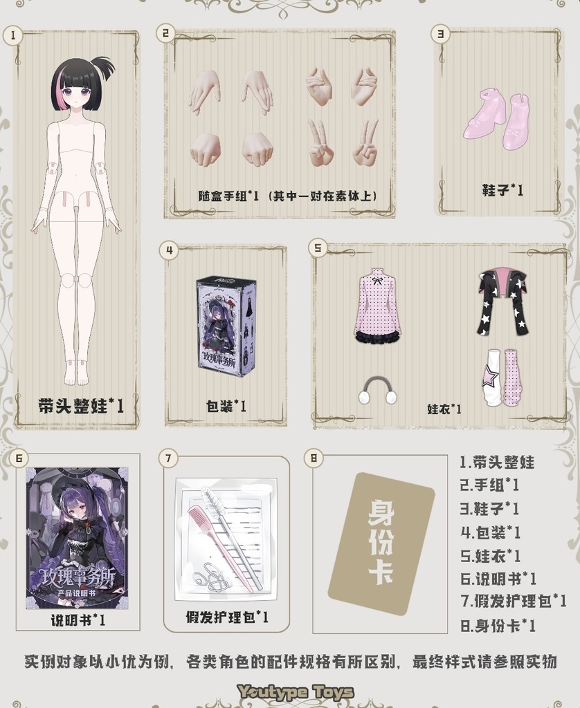 「受注」꒰薔薇事務所꒱「1/6 BJD 植毛ドール ブラインドボックス」