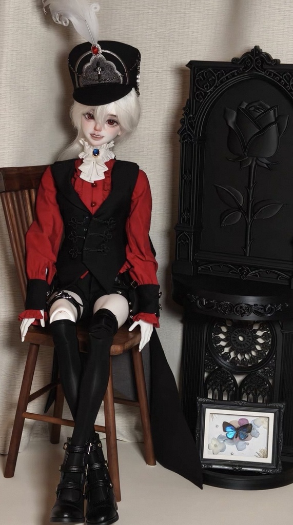 「受注」꒰紅と黒꒱「1/4ドール服 MSD, SDM /OFF」
