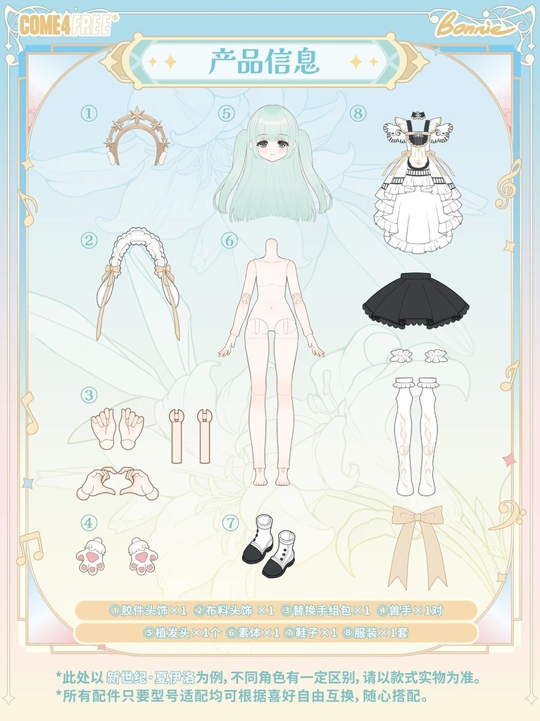 「受注」꒰ふわふわの楽章꒱ 「1/6 BJD 植毛ドール ブラインドボックス」