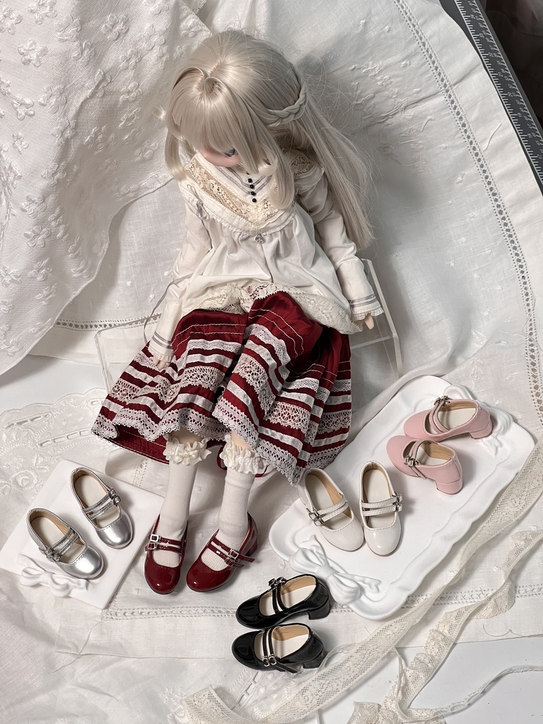 「限定受注」꒰双心結び꒱「1/4 ドール靴 MDD, KUMAKO/OF」