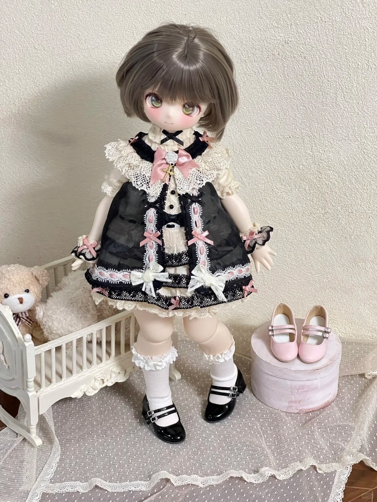 「限定受注」꒰双心結び꒱「1/4 ドール靴 MDD, KUMAKO/OF」