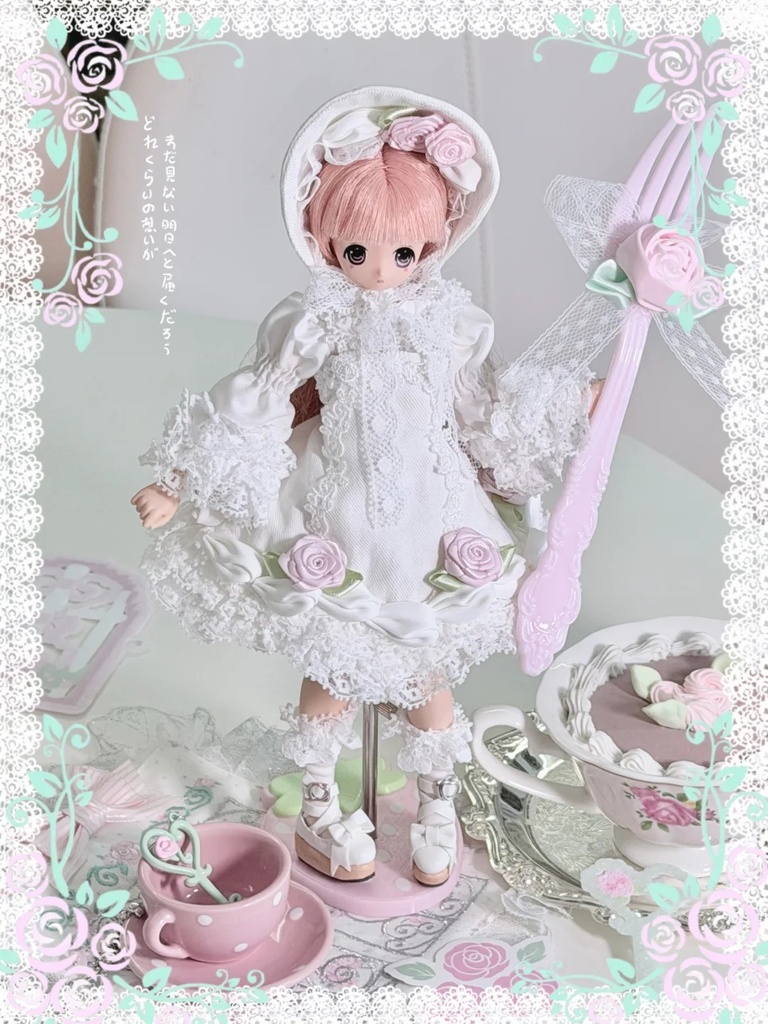 「受注」꒰ローズクリームケーキ꒱「1/4・1/6ドール服 MDD,Azone,OB24/OF」