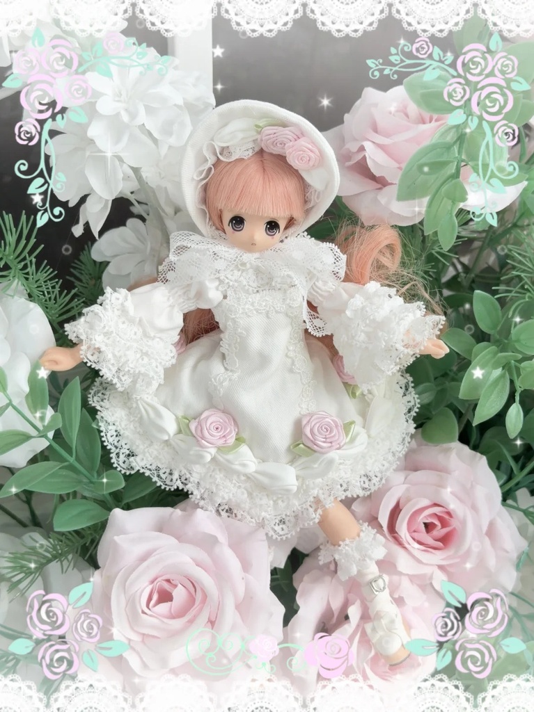 「受注」꒰ローズクリームケーキ꒱「1/4・1/6ドール服 MDD,Azone,OB24/OF」