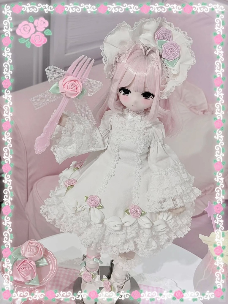 「受注」꒰ローズクリームケーキ꒱「1/4・1/6ドール服 MDD,Azone,OB24/OF」