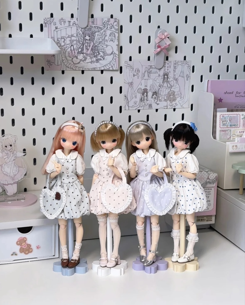 「通販」꒰夏色水玉꒱「1/6ドール服 Azone,OB24/OF」