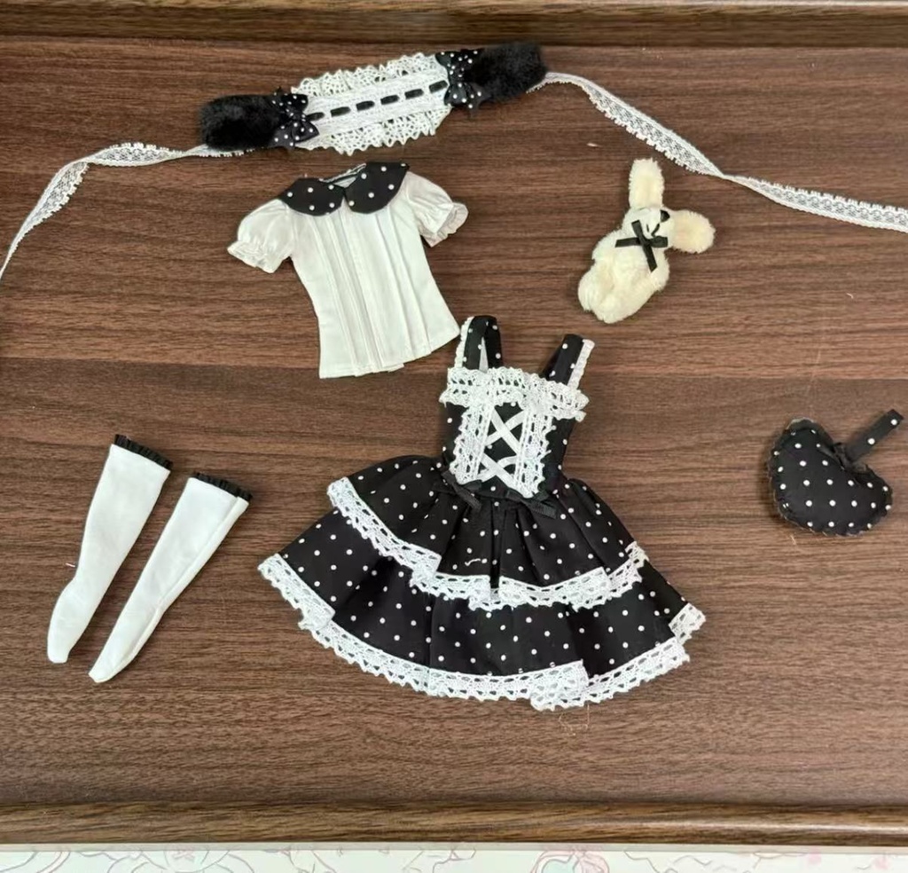 「受注」꒰水玉うさぎ꒱「1/6ドール服 Azone,OB24/OF」