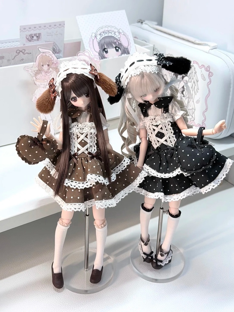 「受注」꒰水玉うさぎ꒱「1/6ドール服 Azone,OB24/OF」