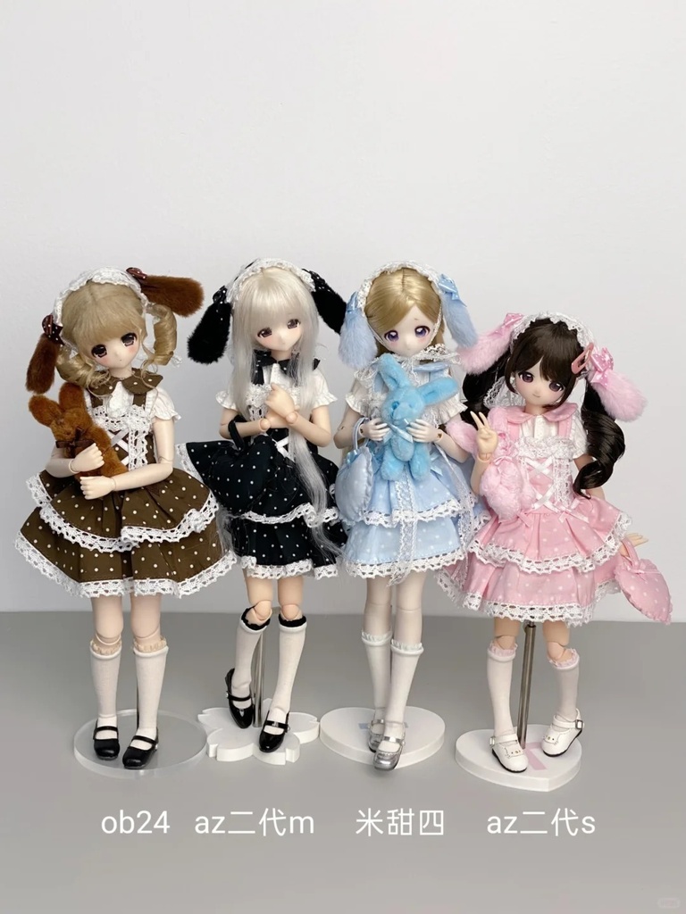 「受注」꒰水玉うさぎ꒱「1/6ドール服 Azone,OB24/OF」