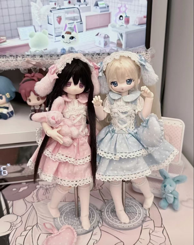 「受注」꒰水玉うさぎ꒱「1/6ドール服 Azone,OB24/OF」
