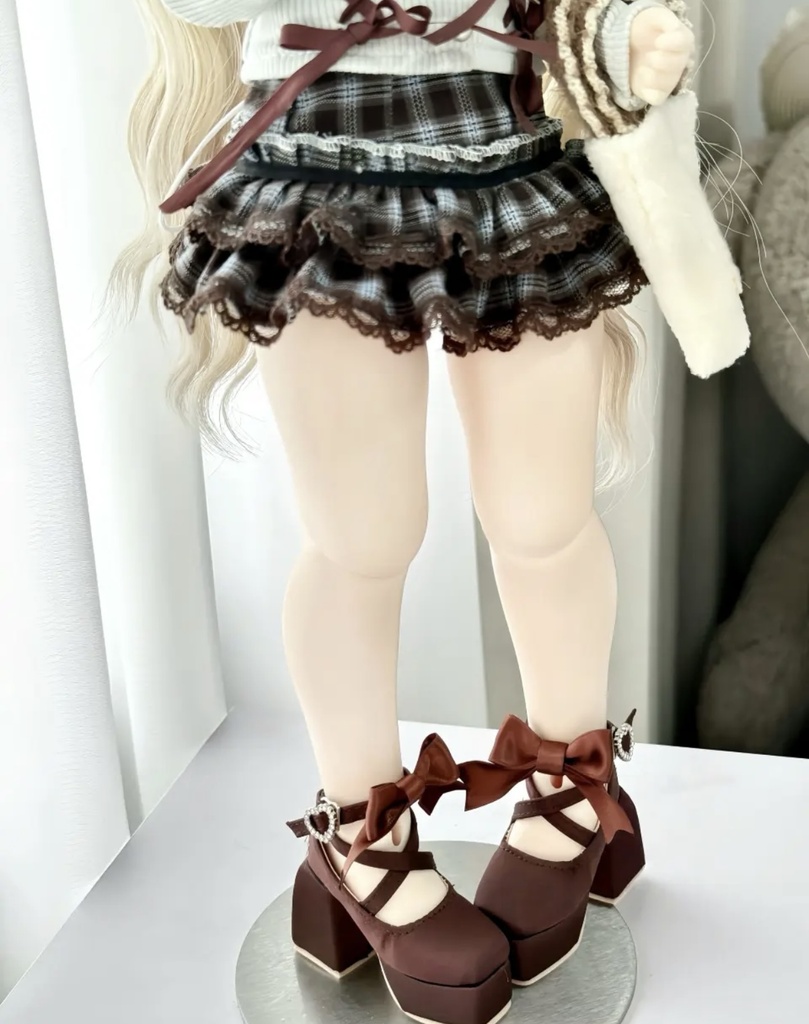 「受注」꒰ベルベットリボン꒱「1/4・1/6 ドール靴 MDD, KUMAKO/OF」