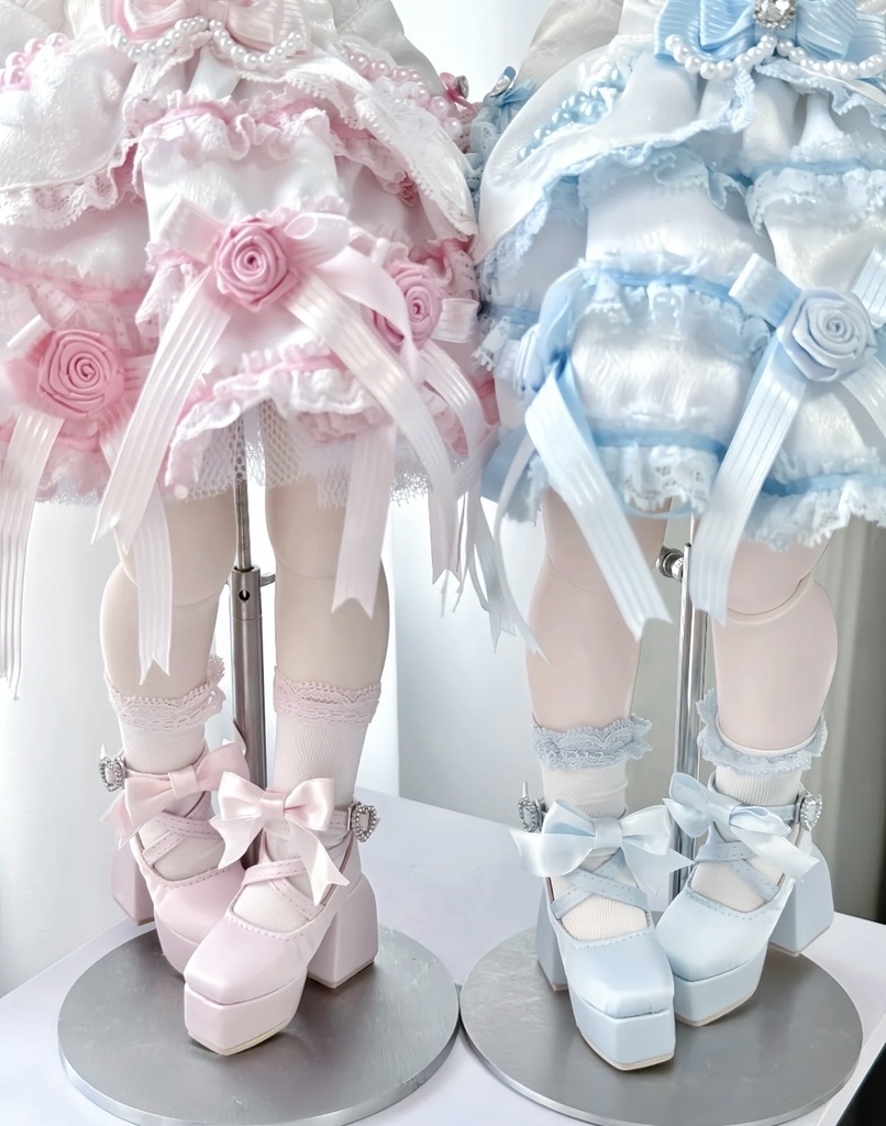「受注」꒰ベルベットリボン꒱「1/4・1/6 ドール靴 MDD, KUMAKO/OF」