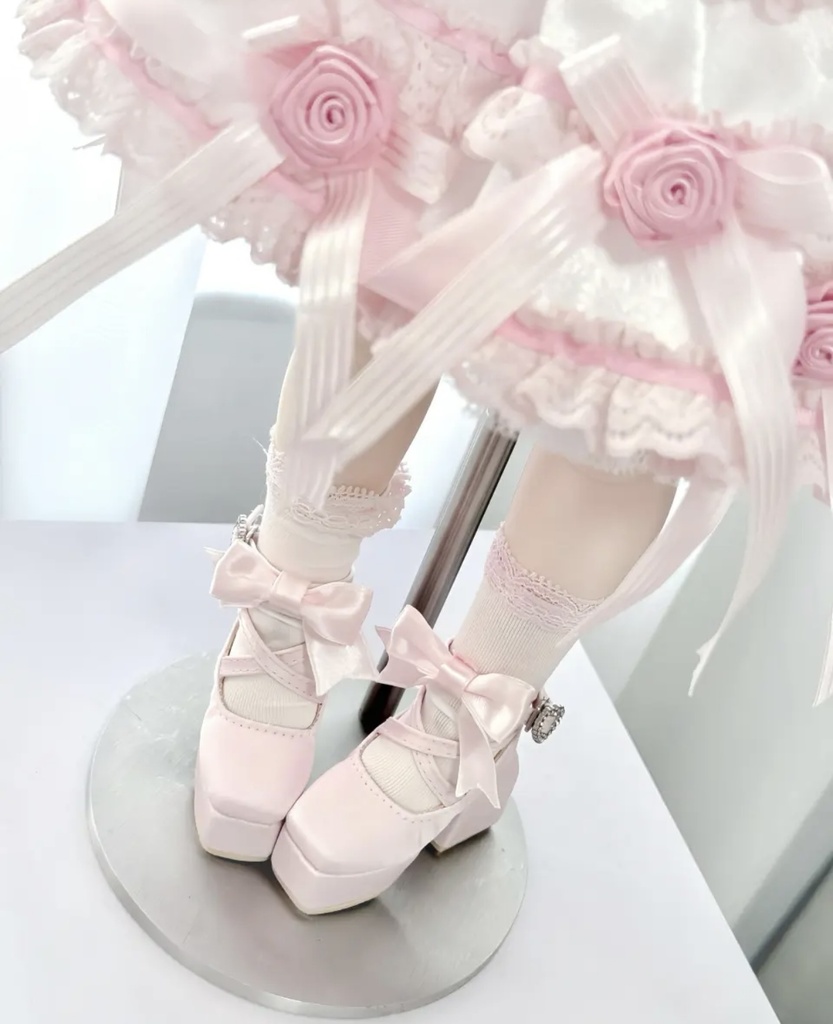 「受注」꒰ベルベットリボン꒱「1/4・1/6 ドール靴 MDD, KUMAKO/OF」