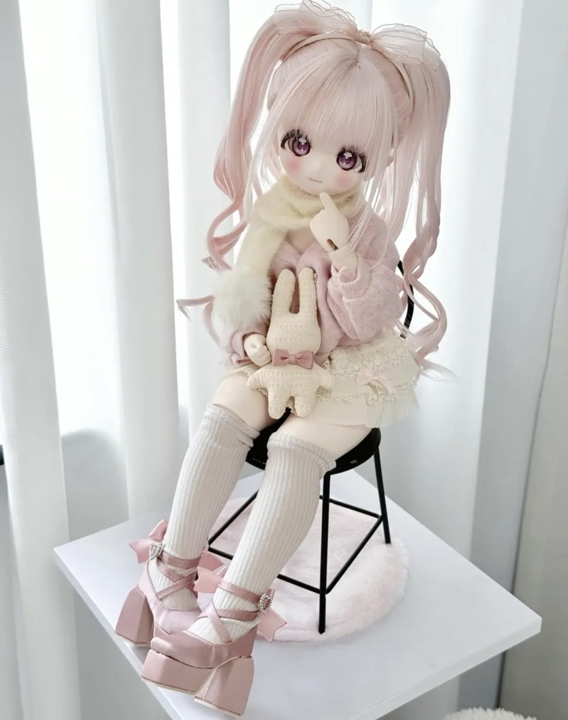 「受注」꒰ベルベットリボン꒱「1/4・1/6 ドール靴 MDD, KUMAKO/OF」