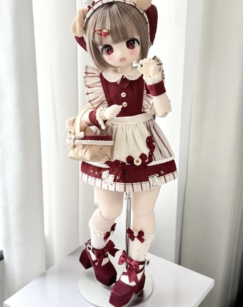 「受注」꒰ベルベットリボン꒱「1/4・1/6 ドール靴 MDD, KUMAKO/OF」