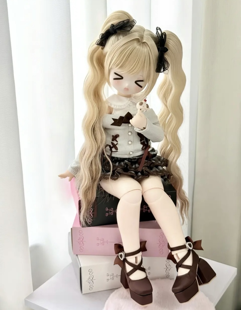 「受注」꒰ベルベットリボン꒱「1/4・1/6 ドール靴 MDD, KUMAKO/OF」