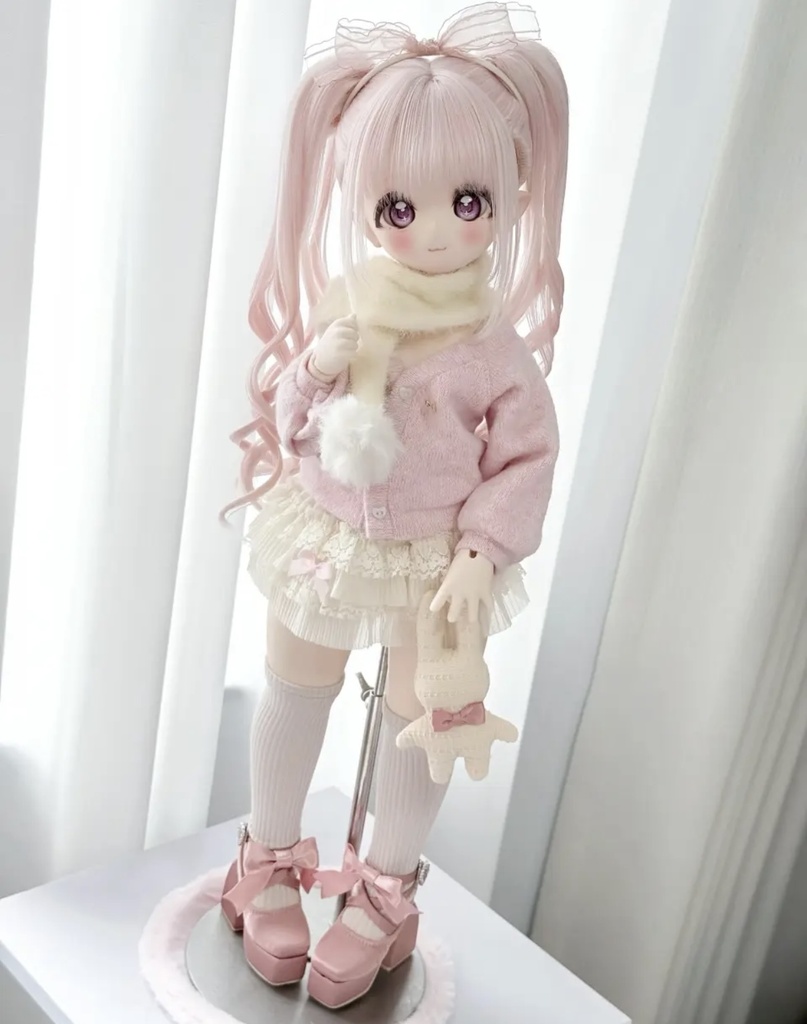 「受注」꒰ベルベットリボン꒱「1/4・1/6 ドール靴 MDD, KUMAKO/OF」