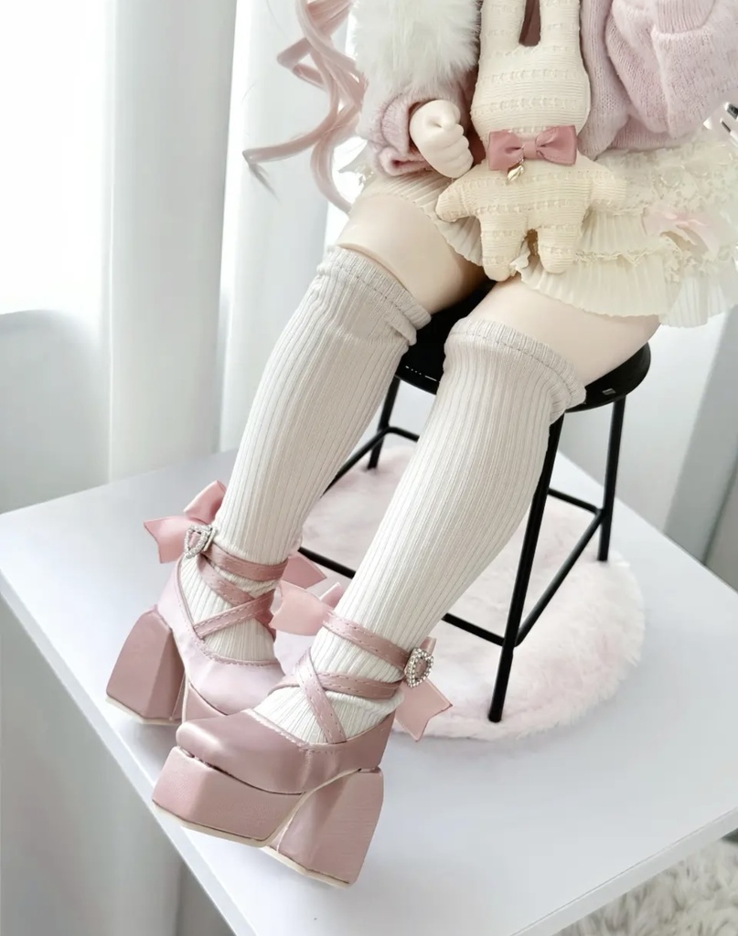 「受注」꒰ベルベットリボン꒱「1/4・1/6 ドール靴 MDD, KUMAKO/OF」