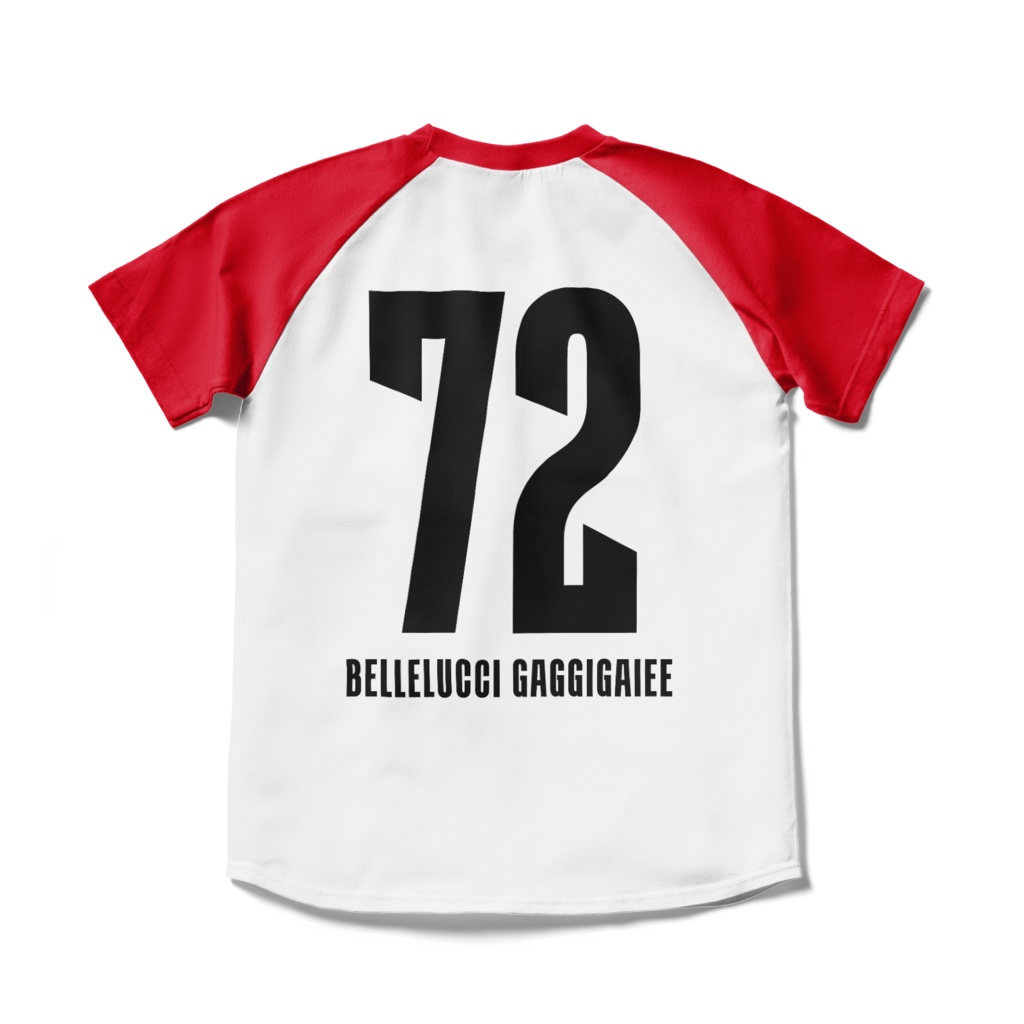 #72 ベルエルッチ・ガッギガイー コンフィットTシャツ(ホワイト•ブラック)