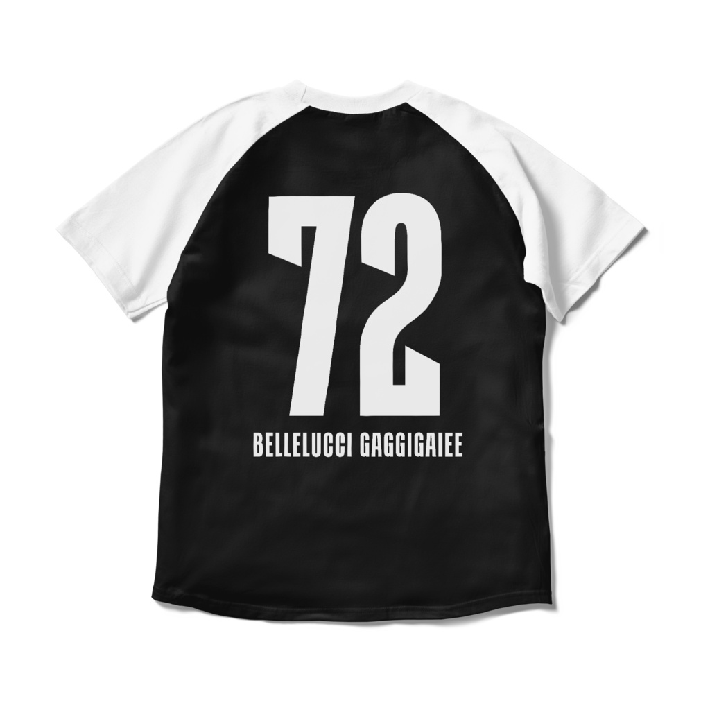 #72 ベルエルッチ・ガッギガイー コンフィットTシャツ(ホワイト•ブラック)