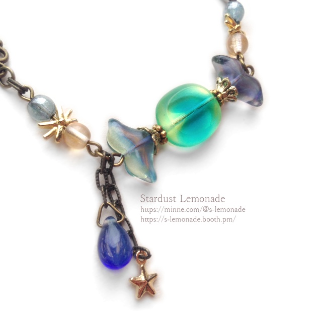 【全3色】燐光キャンディ ウランガラスのネックレス