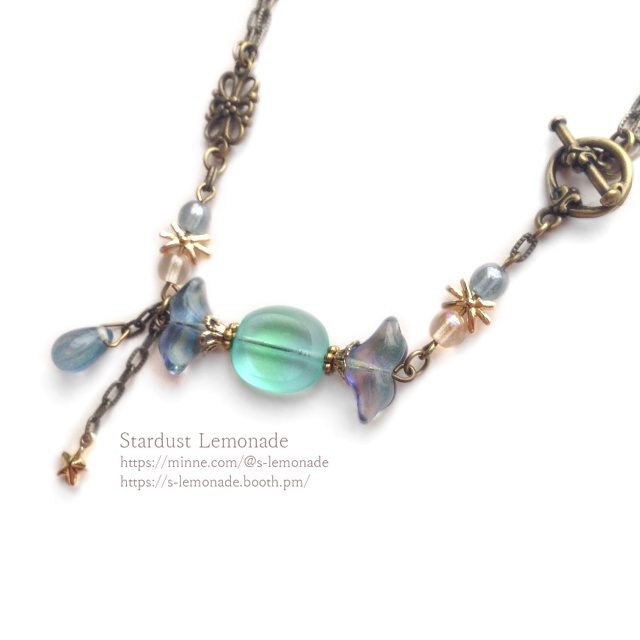 【全3色】燐光キャンディ ウランガラスのネックレス