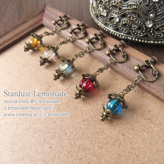 【全5色】小さなランプの片耳イヤリング