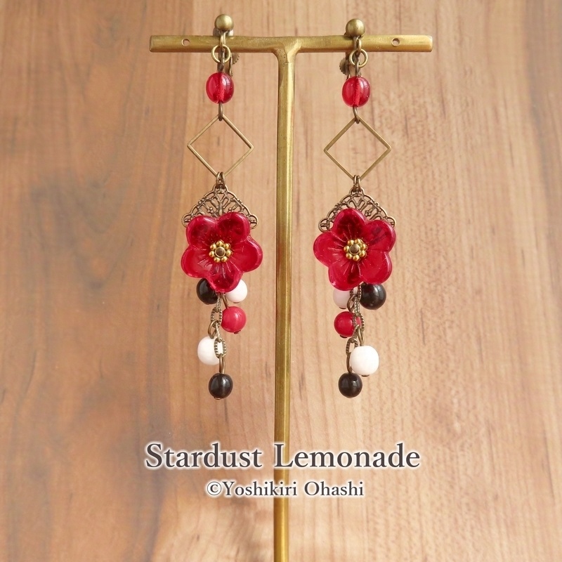 梅花レトロモダン イヤリング