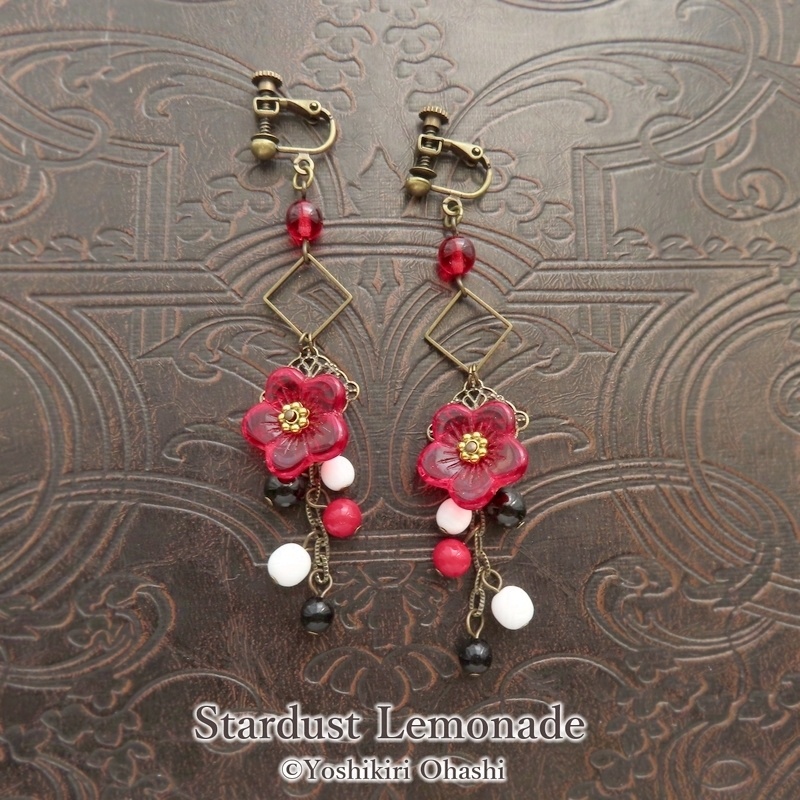 梅花レトロモダン イヤリング